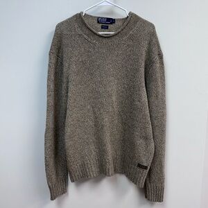 Ralph Lauren 100% Wool Men's Taupe Crewneck Sweater